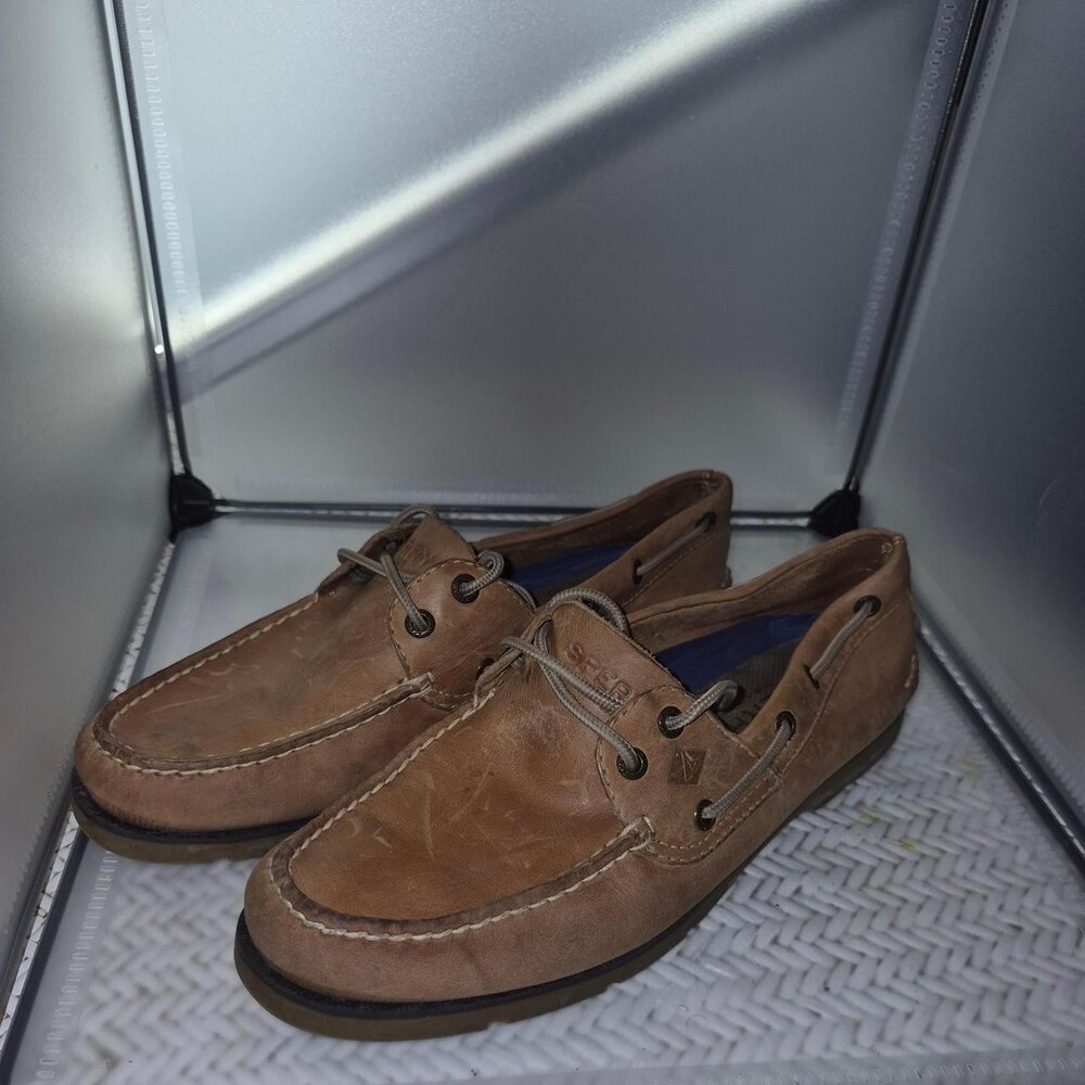 Sperry Brown leather boat shoes size US 8.5 #boatshoes #nautical #sperry